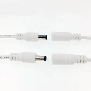 Cable de extensión CC de bloqueo blanco, 1m, 2,5mm, 2C x 20AWG
