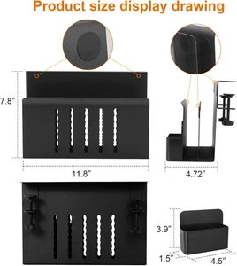 Bàn bên lưu trữ dưới bàn máy tính xách tay chủ không có khoan 2 Tier thép treo bàn tổ chức - Product Image 5