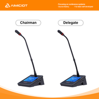 Système de gestion de réunions professionnel AIMICIOT, terminaux de conférence à écran tactile avec fonction de vote, microphones de discours, pack DN50M Plus