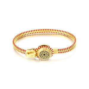 KALEN Unisex Creative Gold/Silver Stainless Steel&amp;Jade Thread <strong>Zipper</strong> <strong>Bracelet</strong> - Product Image 4