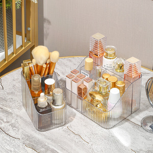 Acrylic Cosmetic Storage Box With Compartments Transparent <b>Makeup</b> Organizer For Desk <b>Dressing</b> <b>Table</b> Small Item Holder - Product Image 1