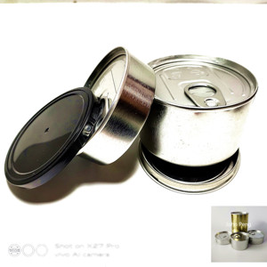 Boîtes de presse de 100ml Anneau de pelage facile 3.5g Boîtes de thon en métal Emballage Zkittlez avec couvercles noirs-étiquettes personnalisées autocollants - Product Image 5