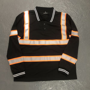 ファッションデザイン建設作業安全長袖黒オレンジ反射シャツ - Product Image 2