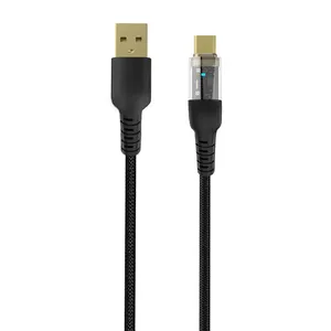 Telefon zubehör transparent Micro USB C Datenkabel 3A Schnell ladekabel für Android iPhone