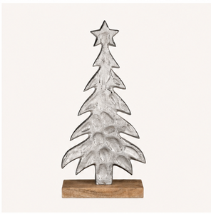 Fancy Design Home Decoration Sculpture Premium Quality Metal <b>Christmas</b> <b>Tree</b> Sculpture With Mango Wood <b>Base</b> <b>for</b> Tabletop Holiday - Product Image 2