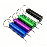 Mini pots hermétiques en aluminium pour tabac avec cuillères extensibles, conteneur de stockage pour herbes