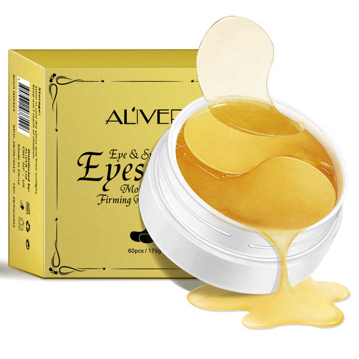 ALIVER high quality 24k gold collagen crystal eye mask santiwrinkle