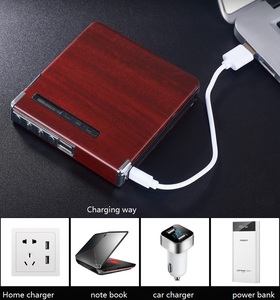 Hộp đựng bật lửa điện USB sạc lại được, di động, 20 chiếc, màu gỗ, kiểu dáng hiện đại, chống nước, chất liệu kim loại - Product Image 6