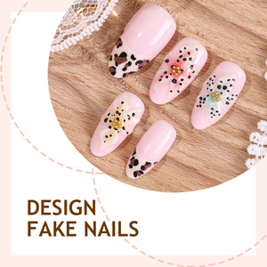 Faux ongles artisanaux en ABS à presser, forme amande, couleur unie, électroplaqués, détachables, réutilisables, pour Noël - Product Image 4