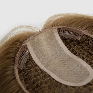 Ready to Ship 6*6 <b>Fishnet</b> Topper Natural Human Hair Topper for Women One Donor Cuticle Aligned Silk Top Base Russian Hair - Product Image 2