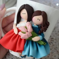 Mug en argile polymère pour fille médecin, cadeau, mug fait à la main, design personnalisé