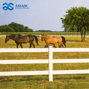 Rails Horse Fence PVC Plastic Horse Arena Fencing Composite Vinyl High Quality White 3 Garden Fence Plastic Post Guard Cover