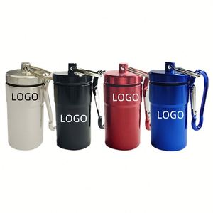 Multi Colors Small <b>Aluminum</b> Bottles Outdoor Travel Pill <b>Containers</b> Daily Pill Case Keychain Custom Logo - Product Image 1