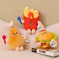 Vente en gros Jouet en peluche alimentaire original 18cm Hamburger Hot Dog tasse nouilles frites Croissant pilon Toast en peluche jouet pour enfants