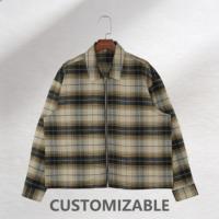 Tenues décontractées de style vintage, chemises à carreaux à manches longues amples en coton 100% pour hommes