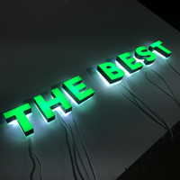 Letras Acrílicas Retroiluminadas Personalizadas, Letrero de Pared con Logotipo 3D para Decoración de Tiendas