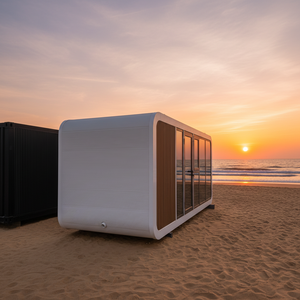 Micro-container portable de luxe moderne en structure acier, étanche, préfabriqué, type vaisseau spatial, avec mobilier - Product Image 1