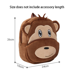 MICHLEY OEM personnalisé doux <span class=keywords><strong>cartable</strong></span> fabricant peluche cartables pour filles Kawaii flanelle singe école sac à dos enfants cadeaux - Product Image 2