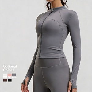 Chaqueta Deportiva de Yoga para Mujer, Ajustada, de Secado Rápido, con Cierre Completo, de Nailon y Elastano, para Gimnasio, Yoga, Correr, Ciclismo, Entrenamiento Físico - Product Image 2