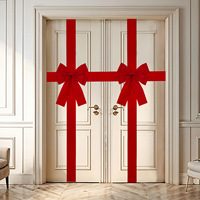 Grande Décoration de Noël en Forme de Nœud Rouge pour Porte, Grand Ruban pour Mariage, Fêtes, Entrée de Maison, Accessoires de Fête, Vente en Gros