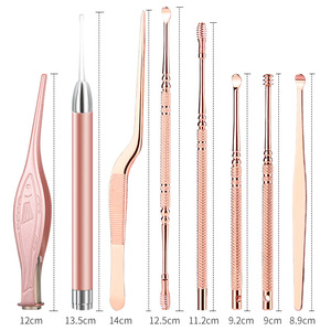 Baiyi Stainless Steel <b>Ear</b> <b>Pick</b> Rose Gold Illuminated Double Headed <b>Ear</b> Cleaning Tool For Adults - Product Image 3