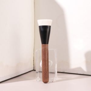 Set Kuas Makeup Tahan Air Yoly Daily - Bulu Sintetis Vegan Gagang Kayu Walnut Model Smudge/Flat/Fan Pilihan Logo Kustom - Product Image 3