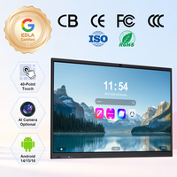 Whalescreens 85/86 İnç Android 16 16GB+256GB RK3576 20 Noktalı Dokunmatik Ekranlı Tıbbi ve Eğitim Amaçlı İnteraktif Beyaz Tahta