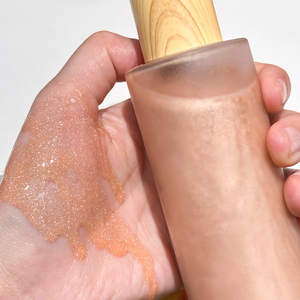 Aceite corporal vegano orgánico en botella de vidrio esmerilado personalizable MLM, brillo corporal en aerosol, aceite hidratante e iluminador líquido. - Product Image 1