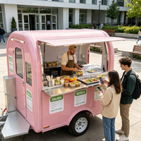 Remorque de restauration mobile électrique entièrement équipée, cadre en acier inoxydable, norme européenne, résistante à la rouille, stand alimentaire portable pour bonbons