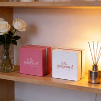 Boîte cosmétique rigide en carton blanc rose éco-responsable personnalisée, boîte cadeau haut de gamme pour supermarché, emballage de bijoux et de soins de la peau