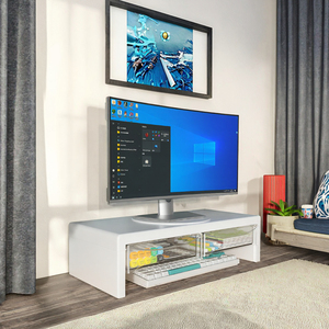 Accesorios de Oficina, Soporte Convertible para Monitor y Portátil de Plástico - Organizador de Escritorio con Cajón Elevador - Product Image 2