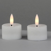 Ensemble de 4 bougies chauffe-plat électriques à LED sans flamme, en cire véritable blanche, avec flamme réelle 3D, pour décoration intérieure