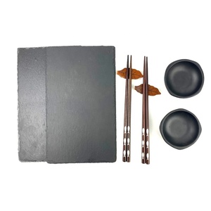 Plato de pizarra personalizado para Sushi, juego de <span class=keywords><strong>vajilla</strong></span> con palillos de madera y plato de <span class=keywords><strong>melamina</strong></span>, <span class=keywords><strong>vajilla</strong></span> de restaurante, juego de regalo - Product Image 3
