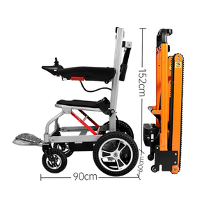 Chariot de transport pliable portable pour fauteuil roulant, cadre en acier bleu 125 cm x 63 cm avec conception à quatre roues pour l'assistance à la mobilité - Product Image 4