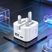 Chargeur USB-C d'origine pour téléphone, prise UE/UK/US, adaptateur secteur USB-C PD 20W à charge rapide pour iPhone 17 16 15 Pro