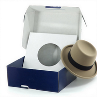 Caja de Embalaje para Sombreros de Cartón Reciclable, Caja de Envío para Sombreros Fedora, Caja Corrugada para Sombreros, Muestra Gratuita