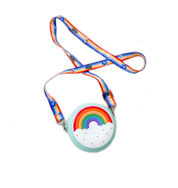 New Arrival Cute Kids Girl Rainbow Pattern Chain Bags for Baby Girls