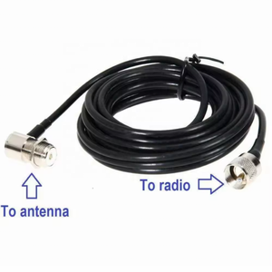 Cable Coaxial de 5 Metros (16.4 pies) RG58 SO239 a PL259 UHF, Conector Macho a Hembra para Radio de Coche, Antena Móvil, Cable de Montaje - Product Image 1