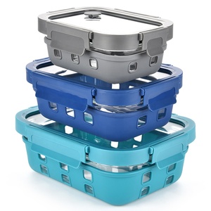 Bán Buôn Bento Trẻ Em Trẻ Em Mang Theo Tất Cả Các Snap N Ngăn Xếp Hộp Ăn Trưa Thủy Tinh Có Thể Xếp Chồng Hộp Ăn Trưa Đặt - Product Image 4