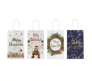 Bolsas de Regalo de Papel Navideñas Impresas en 4 Colores, Recuerdos para Fiestas Navideñas - Product Image 1
