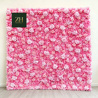 Mur de fleurs en soie rose et blanc pour la décoration de toile de fond de photographie de mariage - Fournisseur d'usine