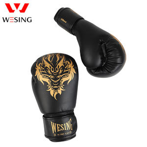 Wesing Dragon Custom Logo <span class=keywords><strong>12</strong></span> <span class=keywords><strong>OZ</strong></span> <span class=keywords><strong>Guantes</strong></span> de boxeo blancos de cuero PU profesional - Product Image 3