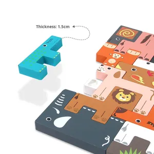 Động Vật Cho <span class=keywords><strong>Tetris</strong></span> Tự Làm Bằng Gỗ Câu Đố & Xây Dựng Khối Trò Chơi 4-6 Năm Tuổi Trẻ Em Giáo Dục Đồ Chơi Nhà Máy Bán Hàng Trực Tiếp - Product Image 4