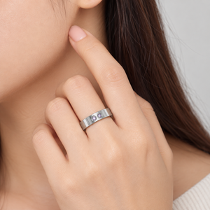 Silver Tone 14K Gold Plated <b>Plain</b> Band <b>Ring</b> with Two Round Stones and Irregular Polished Finish Women's Daily Wear - Product Image 4
