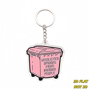 Llavero con Diseño de Bote de Basura Rosa con Frases de <span class=keywords><strong>Opiniones</strong></span> No Solicitadas de Personas Aleatorias, para Introvertidos, Estudiantes y Amantes de los Límites - Product Image 1