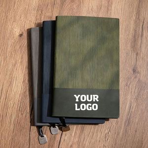A5 Spliced Notebook Gift Box Set - High-Quality Appearance Business Office Creative Soft <b>Leather</b> Cover <b>Diary</b> with Logo Embossing - Product Image 1