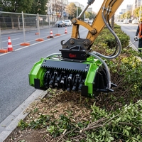 Tête de broyeur forestier hydraulique REBET de haute qualité, robuste, compatible avec les excavateurs de 3 à 30 tonnes pour le défrichement des terres