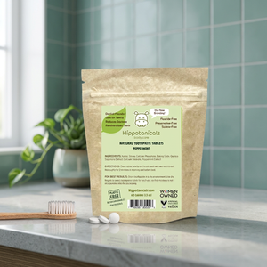 Hippotanicals Tabletas de Pasta Dental Natural de Menta sin Flúor ni Conservantes en Bolsa Compostable (60 Tabletas Cada Una) - Product Image 3