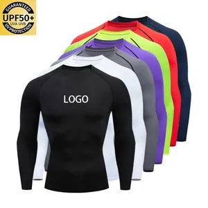 Wholesale Custom Printed Spandex Rashguard With Long Sleeves Logo Sublimated Sun Protection Design Your Own MMA Gear