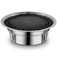 Plaque de barbecue ronde en acier antiadhésive avec revêtement Maifanite pour charbon de bois, idéale pour la maison et les restaurants